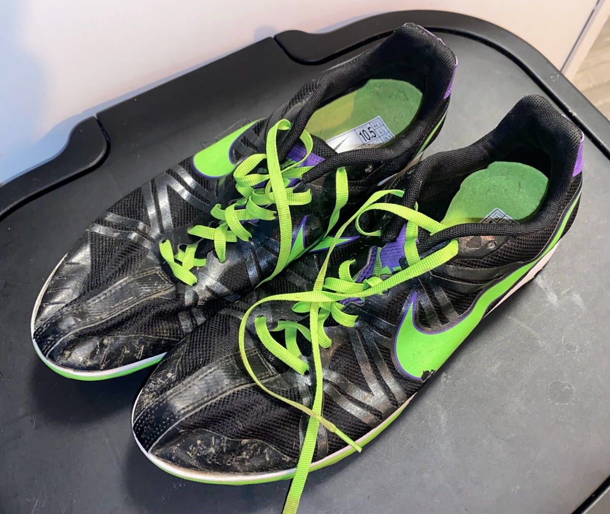 Nike zoom S 9 Neon Green and Black track shoes with spikes Men main image 4