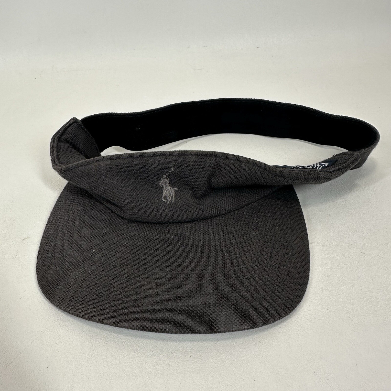 Polo Ralph Lauren Cappello Visiera Piccolo Pony Nero Grigio Fascia Elastica
