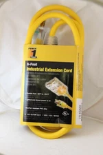 6 ft. Yellow 12/3 6-Outlet Lighted Extension Cord SJTOW POWER FIRST 4GAD5 NIP
