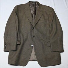 Joseph Abboud 46R Brown Check Wool Mens Blazer Sport Coat