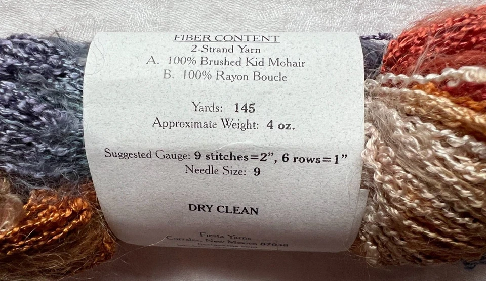 RARO! Original Fiesta La Boheme "Marroquí" Niño Cepillado Mohair Rayón Bouclé 145yds4oz Foto 3 de 4