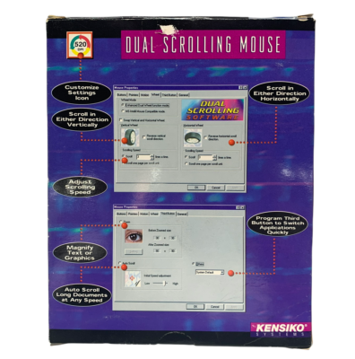 Kensiko Dual Scrolling Mouse Gray Mechanical Ball Mouse PS/2