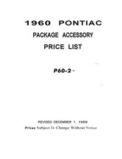 1960 Pontiac Oem Accessory Part Number And Description List