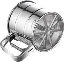 Flour Sifter Stainless Steel  for Baking Double Layer Sugar Shaker with Hand