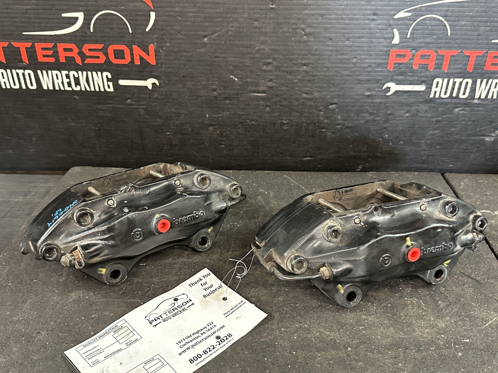 03-07 MASERATI COUPE GT FRONT & REAR LEFT & RIGHT BRAKE CALIPERS BLACK