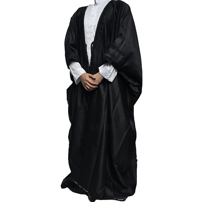 Herren Royal Premium Arabischer Bisht Langarm Umhang Arabisches Kleid Thobe Islam R...
