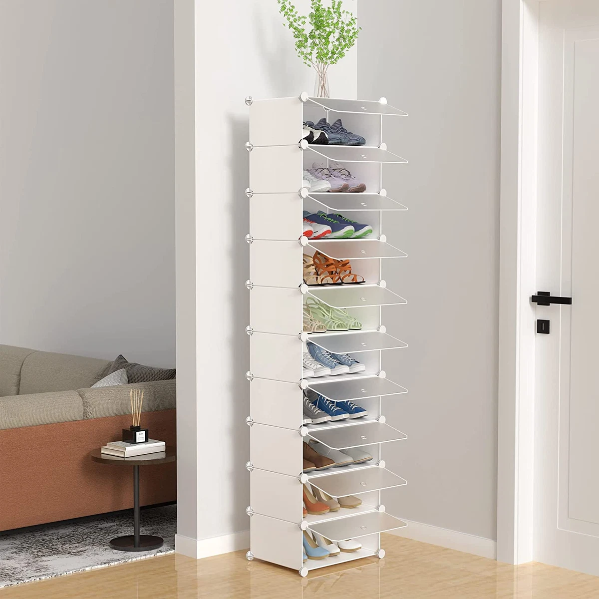 HOMIDEC Shoe Rack Organizer, 8 Tier Shoe Storage Cabinet 48 Pair Plastic  Shoe Organizer Shoe Shelves for Closet Hallway Bedroom Entryway