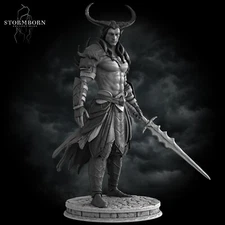 Tiefling Warrior Samael 3D Printed Miniature For Dungeons And Dragons Pathfinder