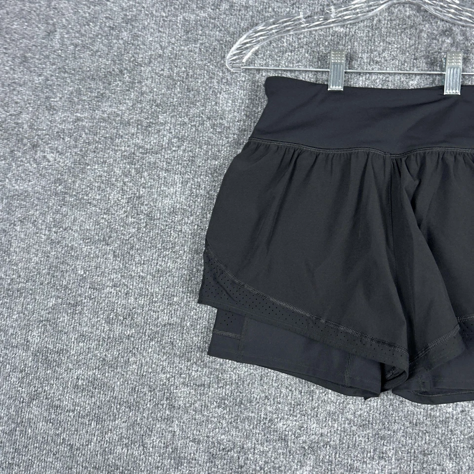 Pantalones Cortos Spanx Para Mujer Pequeños Negros Tiro Alto 2 en 1 Skort Prendas Moldeadoras Correr Gimnasio Foto 3 de 4