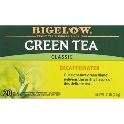 Bigelow Decaffeinated, Green Tea Bags, 20 Count
