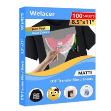 100 Sheets DTF Transfer Film Paper 8.5''x11''-100 Sheets, 8.5x11 100