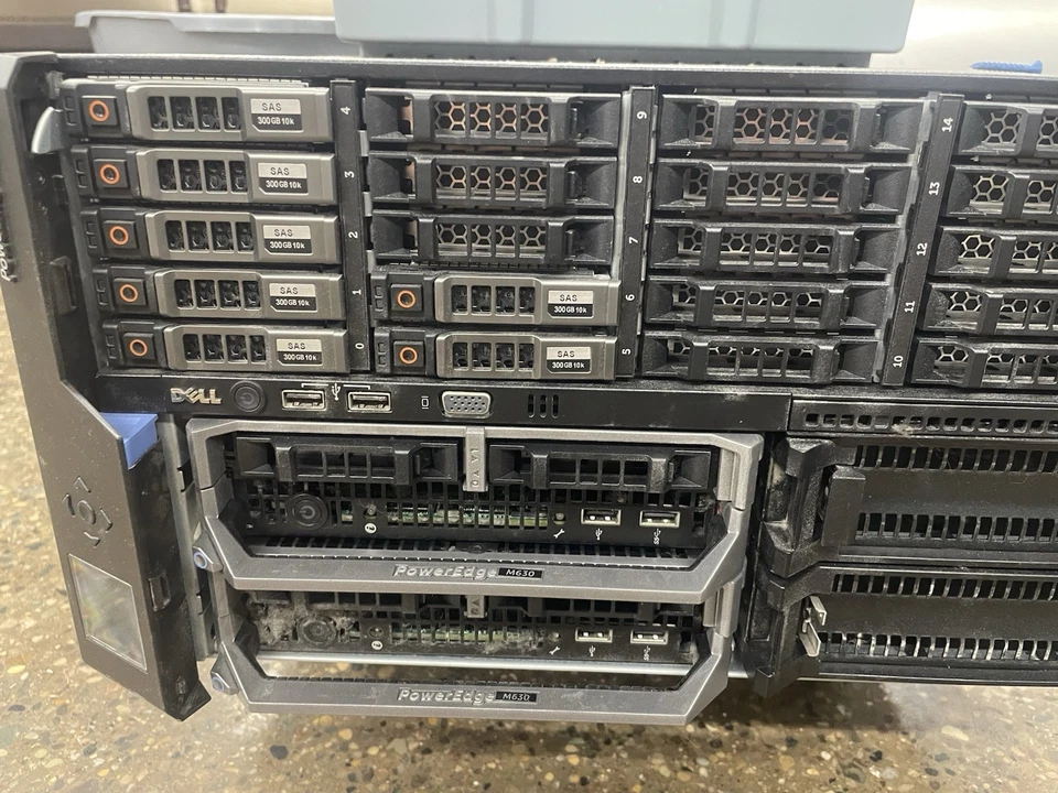 Dell PowerEdge VRTX 25x2.5" Bay Chassis 2x (M630 Blade 1xGold 6128 CPU 64GB RAM) - Image 2 of 2