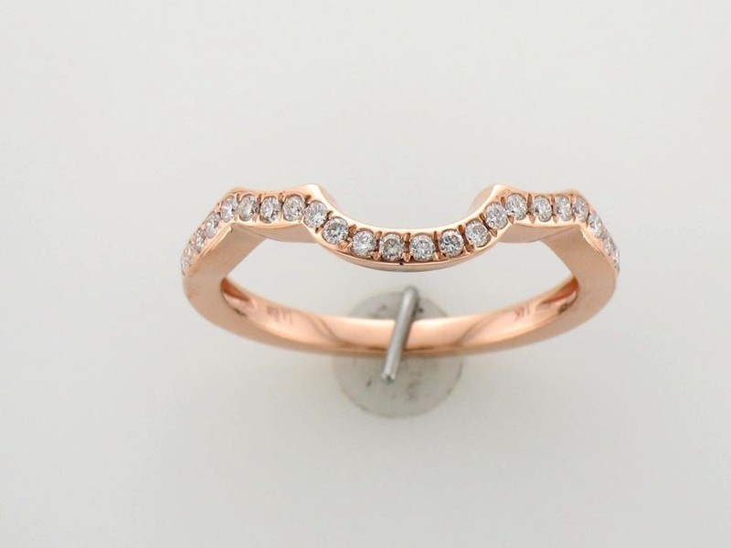 LeVian 14K Rose Gold Curve Pavé White Diamonds Band Minimalist Jewelry for Her