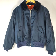 Vintage Sears Work N Leisure Bomber Jacket Men's Large Faux Fur Flight 70s 80s