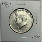 1964-P Kennedy 90% Silver Half Dollar / 50 Cent Coin - Light Circulation
