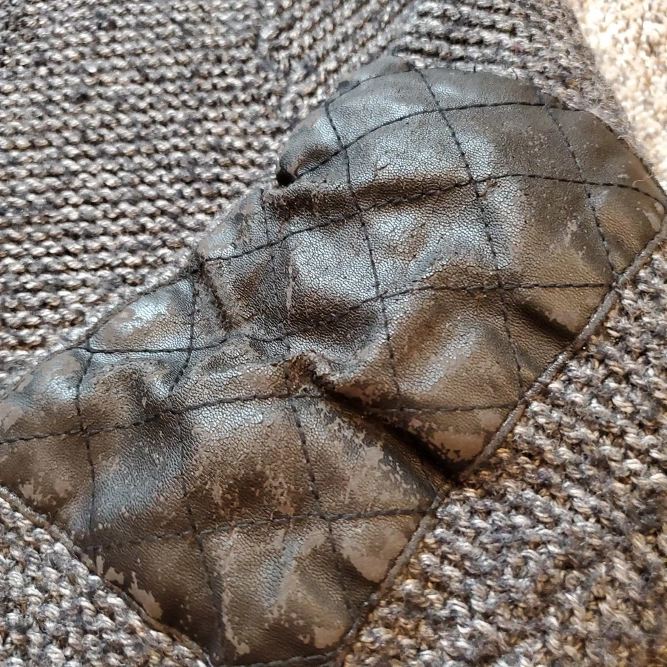 Suéter Harley Davidson para mujer 2XL estampado de logotipo trasero, tejido gofre gris mezcla de lana Foto 4 de 4