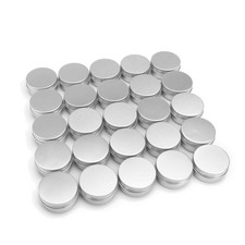 60 Pack aluminum round lip balm tin container bottle with screw thr... Fast Ship