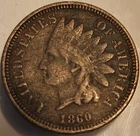 1860 1C Pointed Bust Indian Head Cent Penny! Great Condition But You Decide!