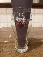SAMUEL ADAMS "CHEERS TO 25 YEARS" 14 OZ. BEER GLASS "SILVER ANNIVERSARY EDITION"
