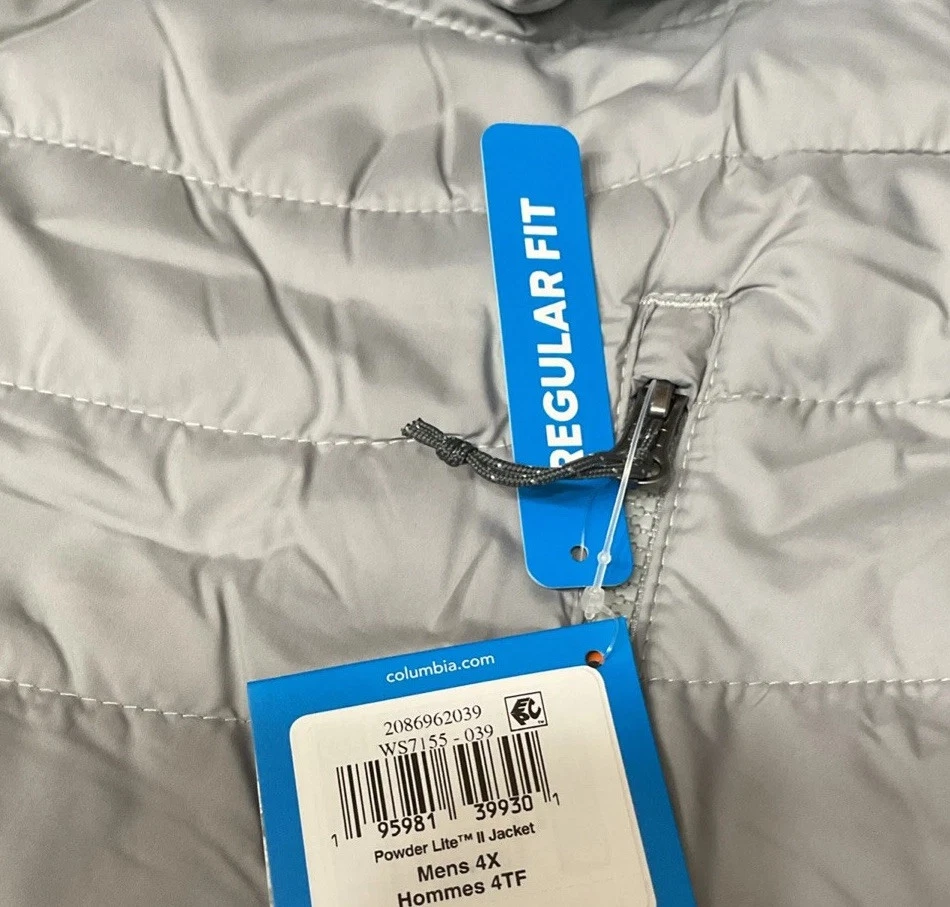 Columbia Powder Lite II Insulated Jacket Coat Gray Mens Sz 4X Big & Tall New - Image 4 of 4