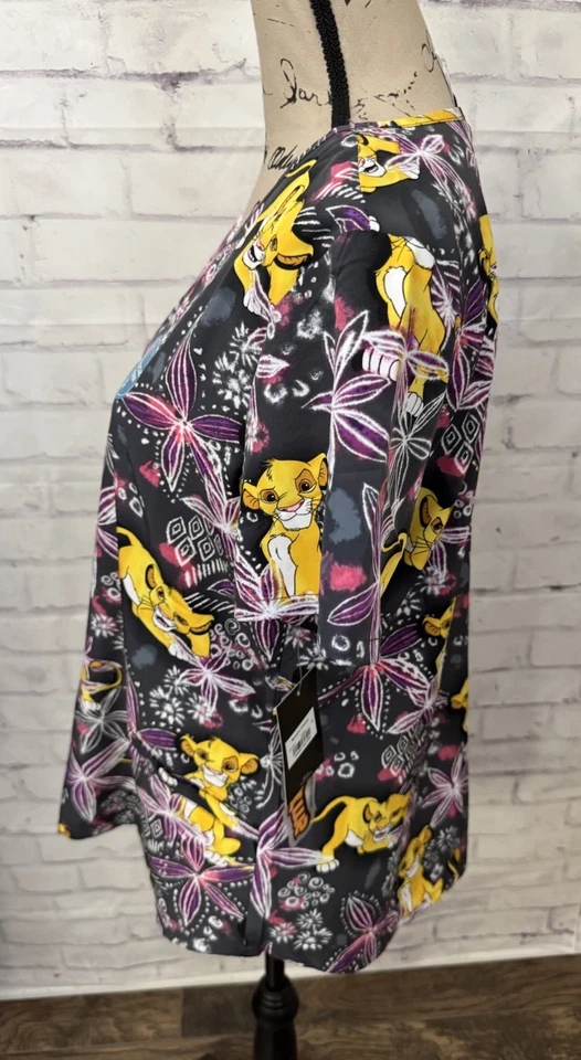 Tooniforms Cherokee Scrub Top Med Disney Lion King Through The Jungle New - Image 2 of 4