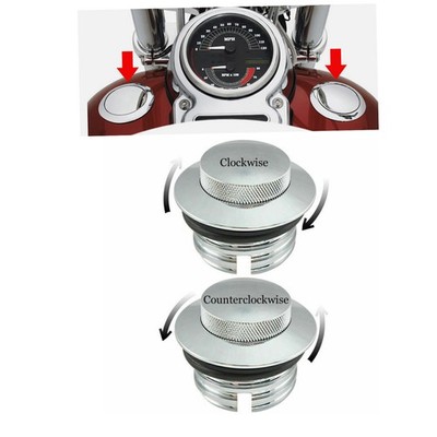 Left&Right Chrome Flush Mount Pop Up Vented Fuel Tank Gas Cap For Harley Touring