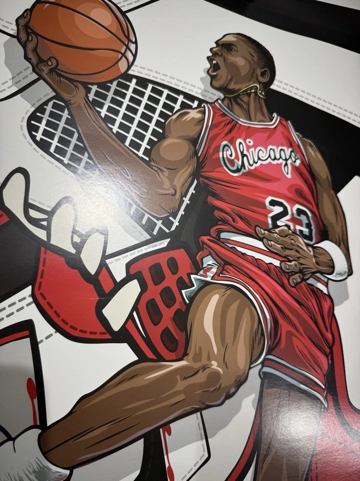 Póster impreso artístico numerado firmado por Michael Jordan Daymon Greulich raro Foto 2 de 4
