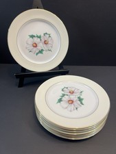 Narumi Japan Floral Salad Plates 7.5" Gold Trim Set of 8 EUC