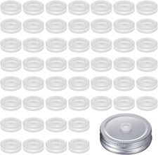 Silicone Straw Hole Grommets for Mason Canning Jar Lids, 8 Mm (50 Pcs)