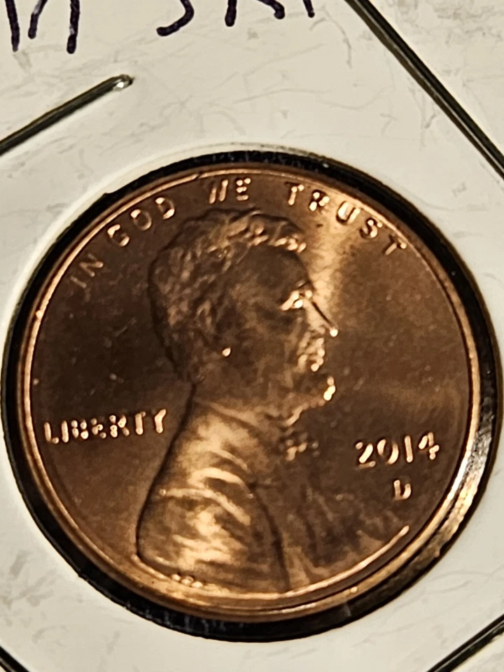 2014 D Lincoln Shield Penny Errors Struck Off Center, Unc. (MS) - Image 3 of 4