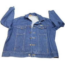Vintage Rustler Mens Denim Trucker Jacket Made in USA Blue 79300PW Large