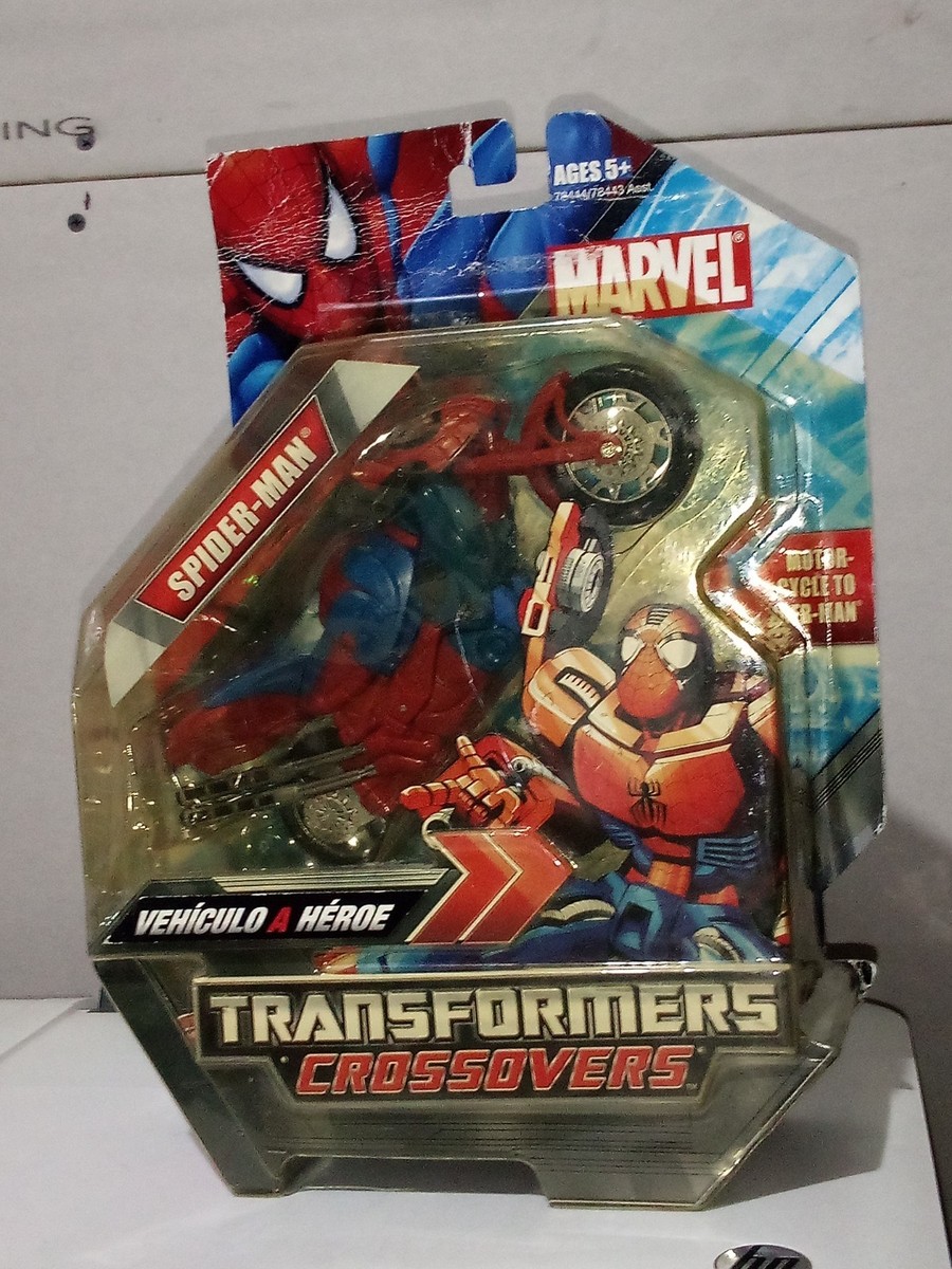 TRANSFORMERS CROSSOVERS MARVEL SPIDER-MAN to MOTORCYCLE~HASBRO