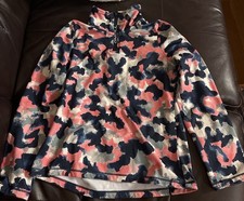 O Neill CLIME ALL OVER PRINT HALF ZIP FLEECE Girls Size 6 X Pink Navy Camo