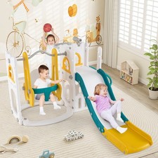 7-in-1 Toddler Slide Swing Set Indoor Playground for Kids Age 1-3 Years Old