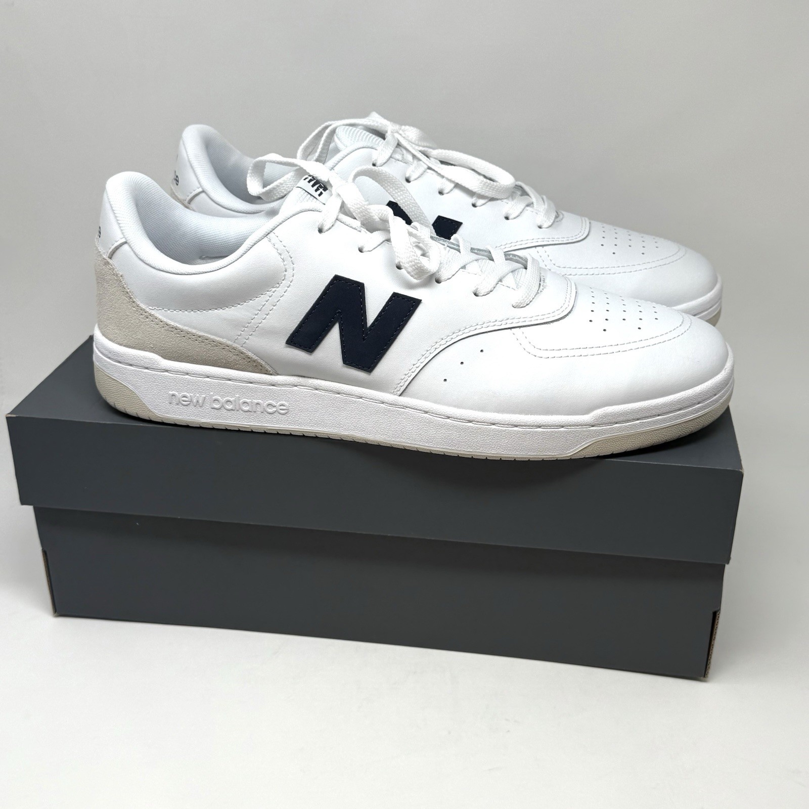 NEW BALANCE BB80 Lifestyle Sneakers Men’s SIZE 15D White Blue Leather Shoes NEW NEW BALANCE BB80 Lifestyle Sneakers Men’s SIZE 15D White Blue Leather Shoes NEW