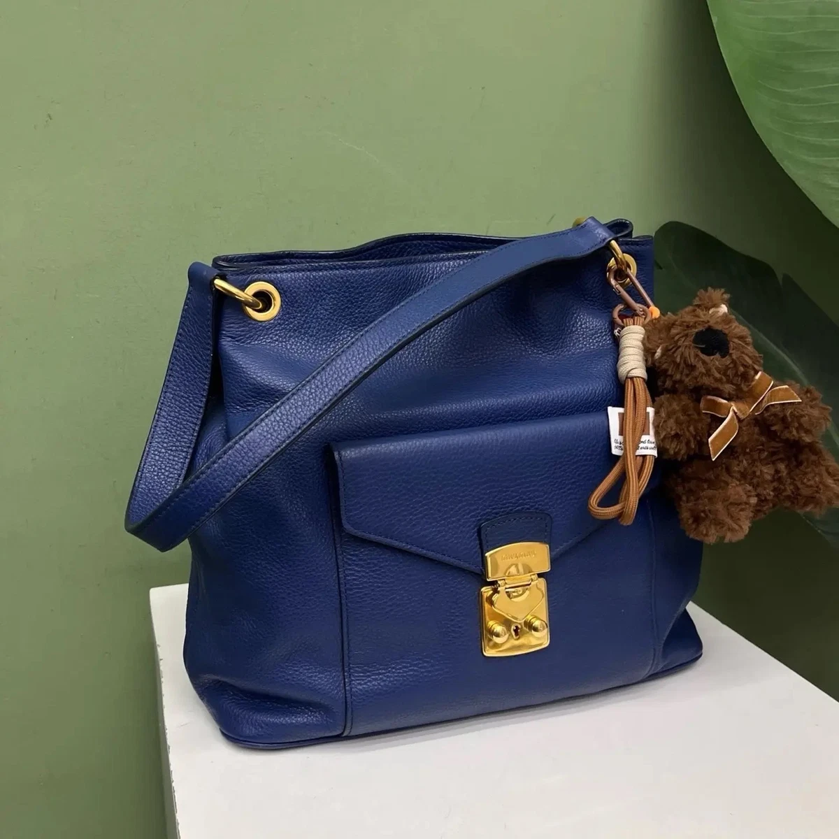 MIU MIU ネイビー本革トートバッグ Blue Miu Miu Tote Bags & Handbags for Women for sale | eBay