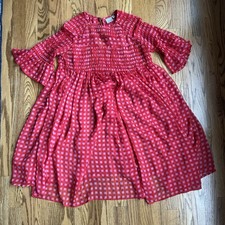 ASOS Women’s Red Checkered Dress Size 2 Short Sleeve Knee Length