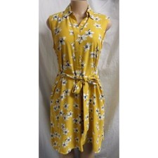 ANN TAYLOR  YELLOW VINTAGE FLORAL CAREER SHIFT SWING DRESS SIZE: LP NWT $100