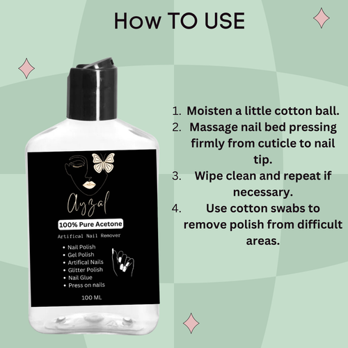 100% acetona pura removedor de uñas acrílico gel removedor de esmalte de uñas 99,8% - 100 ml - Imagen 5 de 10
