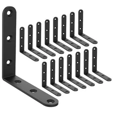 Shelf Brackets Corner Brace Black Steel L Brackets for Shelves Decorative Wal...