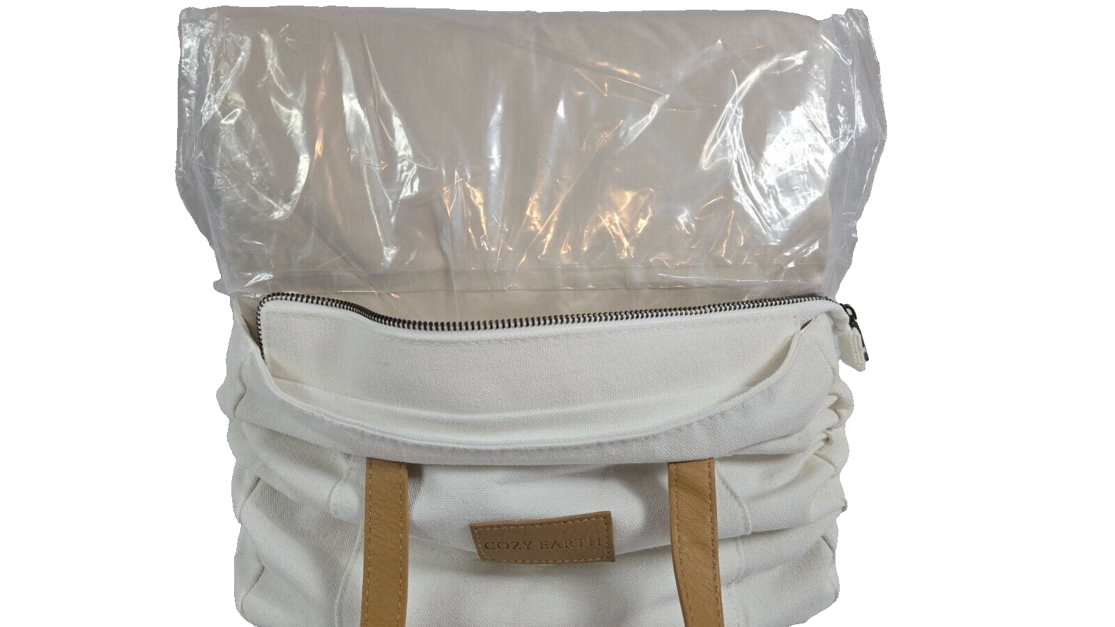 Cozy Earth King Fitted Sheet in Oat with Bamboo Linen and Canvas Bag