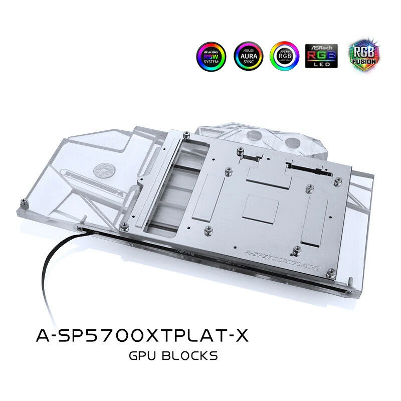 A-SP5700XTPLAT-X GPU Water Block for Sapphire RX 5700 XT Nitro+ RGB aRGB NEW - Image 2 of 4