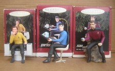 Hallmark Star Trek 1996 Ornaments - Spock, Kirk,  Commander Riker - Lot of 3
