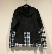 Nomad Unisex Navy/Plaid Tech Pockets Hooded Fleece Lined Zip Jacket Men's 