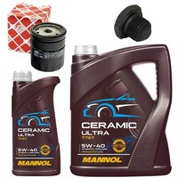 MotoröL Filter Set Mannol 5W-40 6 Liter + Schraube FüR Opel Omega B 2.5 3.0 V6