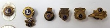 Lote de 6 pasadores de colección años 50 Lions Club International 100 % asistencia tornillo trasero