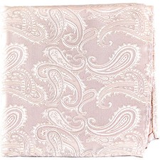 New Brand Q Men's micro fiber Pocket Square Hankie Only paisley peach formal