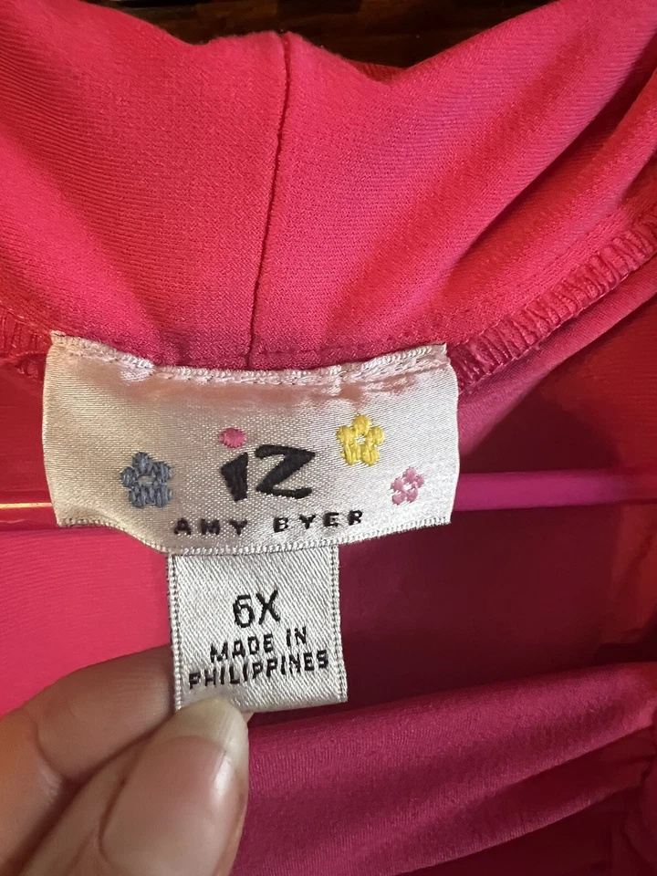 女孩 Amy Byer 连衣裙粉色合身喇叭尺寸 6X — 第 3/4 张图片