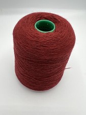 500 Gram Cone 100% Wool Knitting Hosiery 2/12nm Yarn In Dark Red.
