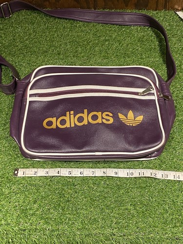 Adidas Unisex Bolso Mensajero Púrpura Trébol Logo Aerolínea Hombro Retro - Imagen 12 de 13